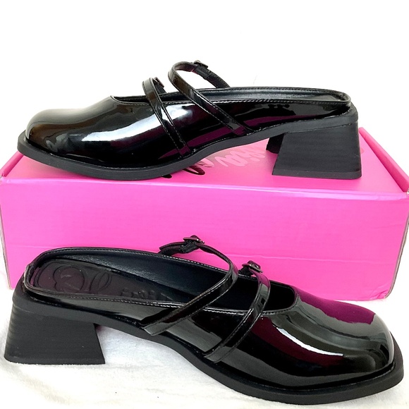 OLIVIA MILLER AQUARIUS BLACK LOW HEEL SQUARE TOE MARY JANE SLIP ON SZ 11 - Picture 3 of 12